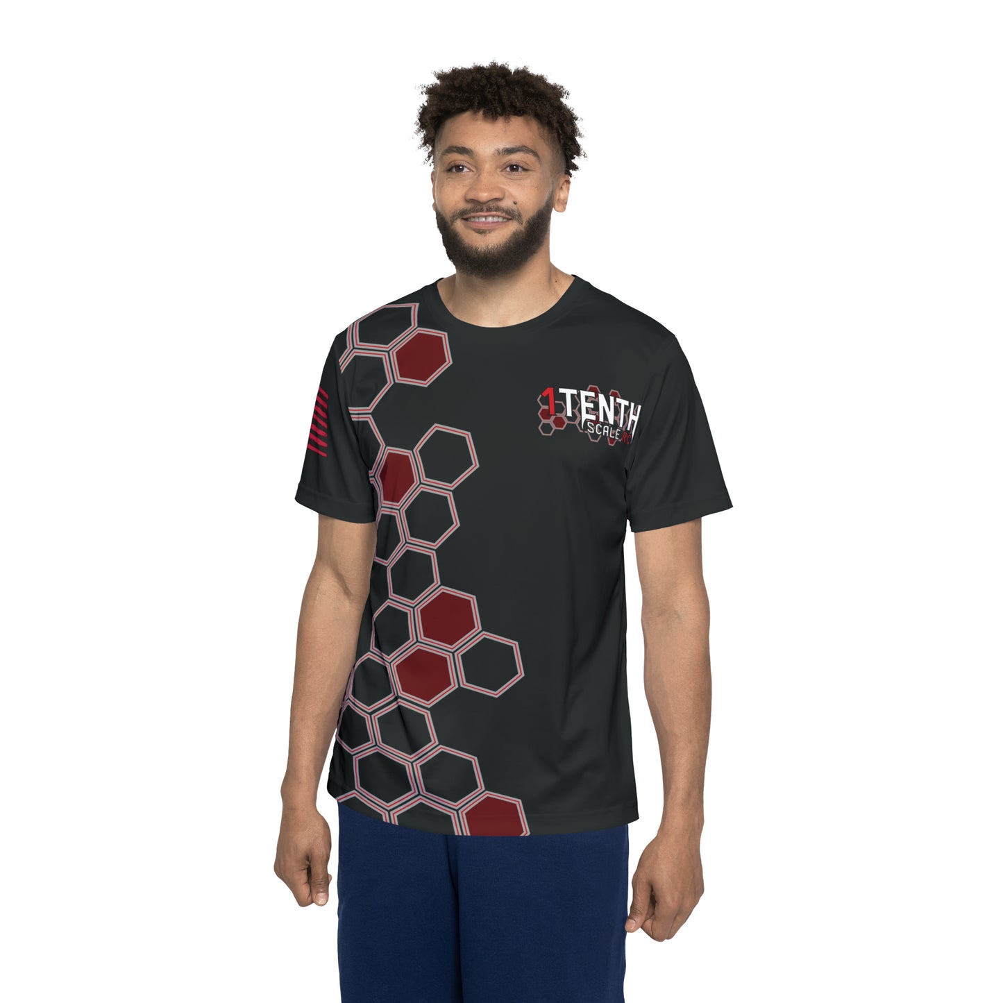 1Tenth Team Driver Red and Black Hex Grid Jersey