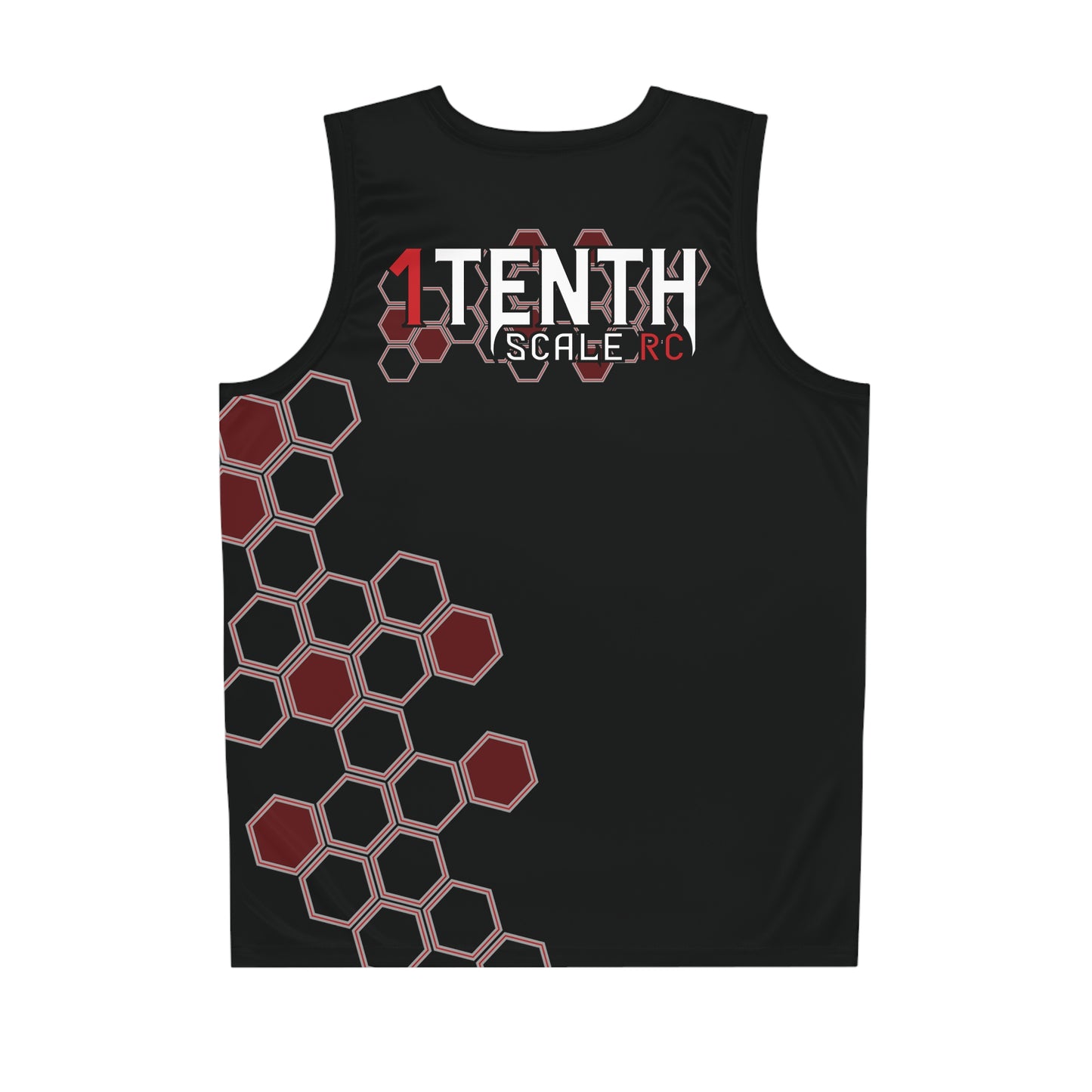 1Tenth Red and Black Basketball Jersey (AOP)