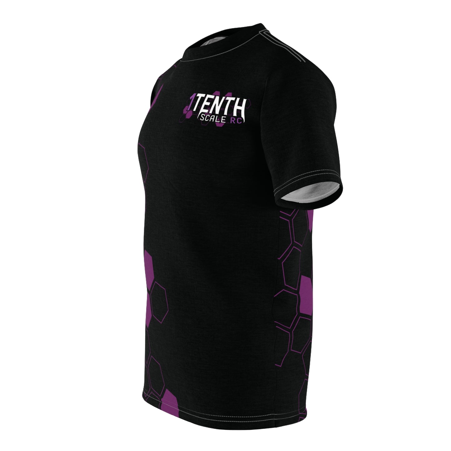 1Tenth - Light Weight Polyester T-Shirt - Purple Black Hex Grid