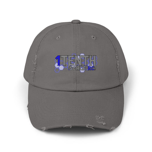 1Tenth Grey and Blue Unisex Distressed Cap