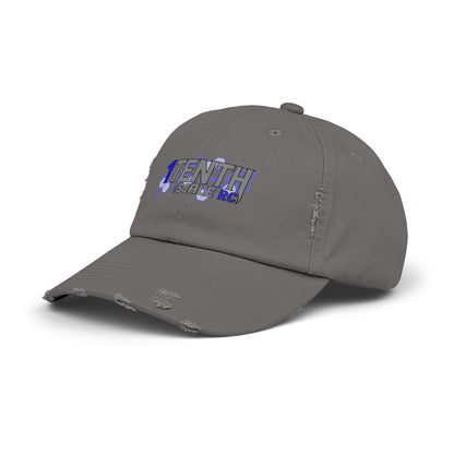 1Tenth Grey and Blue Unisex Distressed Cap