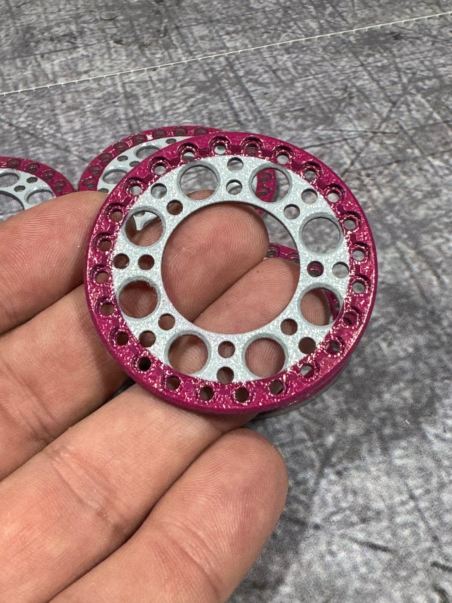 1.9” Pink and White RingHolio beadlock Rings