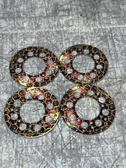 1.9” Red Black and Gold beadlock Rings